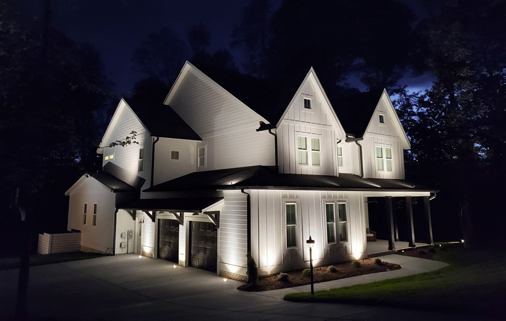 Exterior home lighting, contemporary farmhouse lighting design